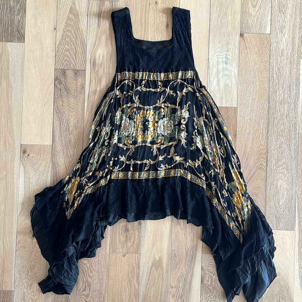 Vintage Mina Collections Lace Silk Beaded Dress